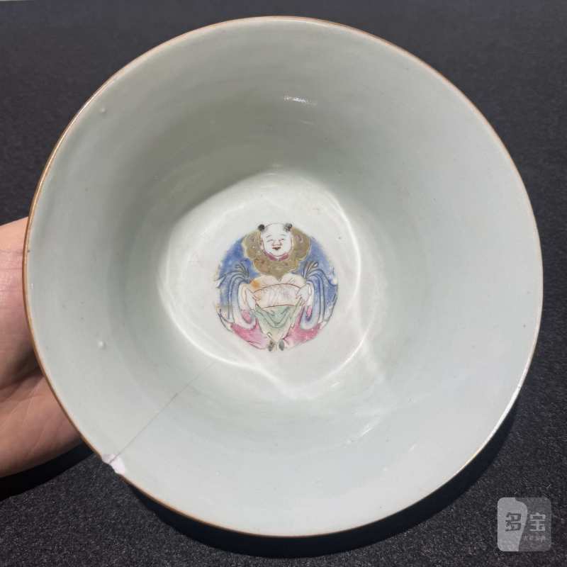 清嘉庆 粉彩十八罗汉图碗 - 图6